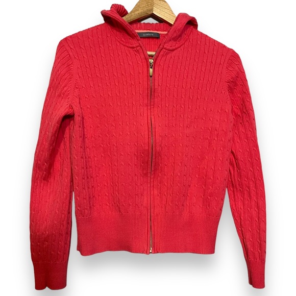 Liz Claiborne Zip Up Cable knit sweater - Medium‎ - Picture 1 of 8